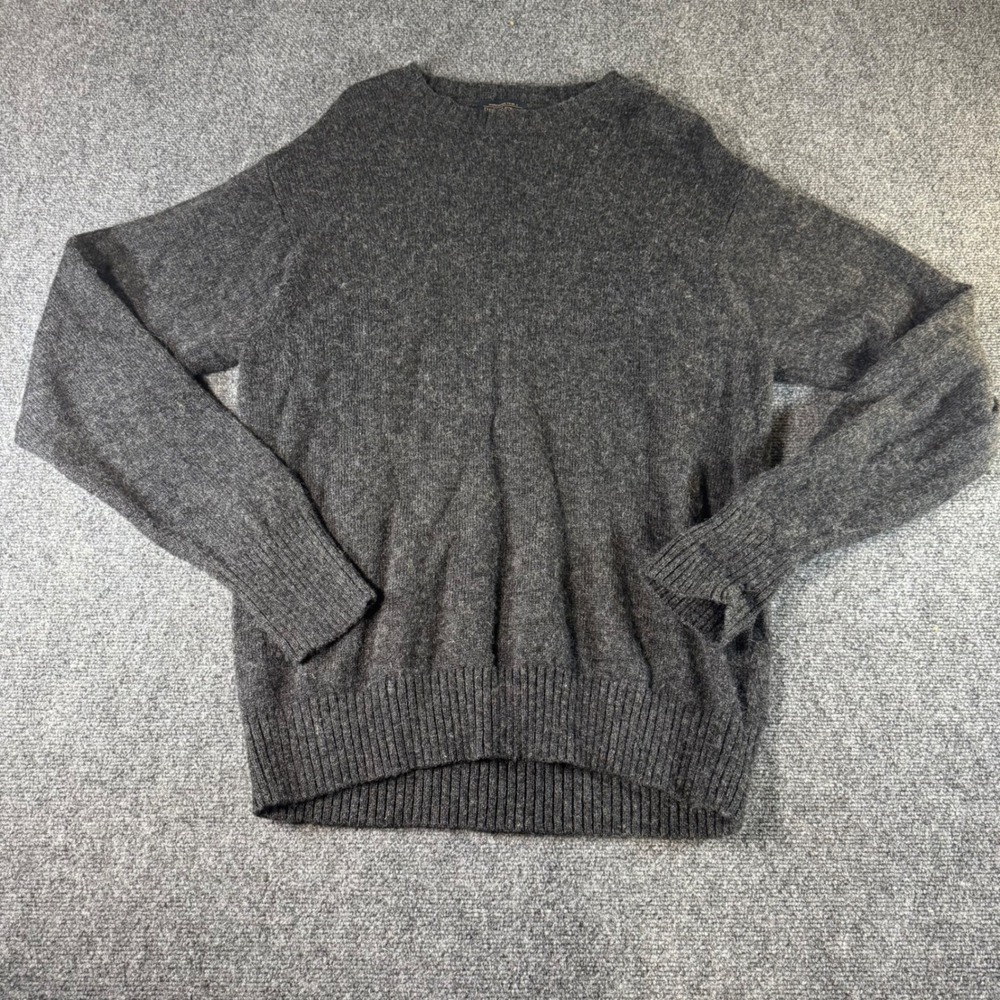 Pendleton Mens XL Charcoal Gray Washable 100% Shetland Wool Crewneck Sweater